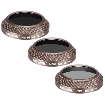 Neewer 3 Pieces Filter Kit: CPL ND8 ND16 Lens Filters for DJI Mavic Pro Drone Quadcopte Made of Optical Glass Multi Coated Gold
Neewer 3 Pieces Filter Kit: CPL ND8 ND16 Lens Filters for DJI Mavic Pro Drone Quadcopte Made of Optical Glass Multi Coated Gold