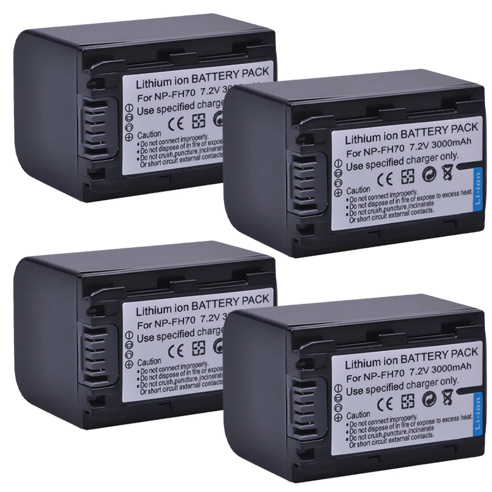 4Pcs 3000mAh NP-FH70 NP FH70 NPFH70 Camera Battery for Sony NP-FH30 NP-FH40 NP-FH50 Cyber-shot DSC-HX1 Alpha DSLR-A230 Series
4Pcs 3000mAh NP-FH70 NP FH70 NPFH70 Camera Battery for Sony NP-FH30 NP-FH40 NP-FH50 Cyber-shot DSC-HX1 Alpha DSLR-A230 Series