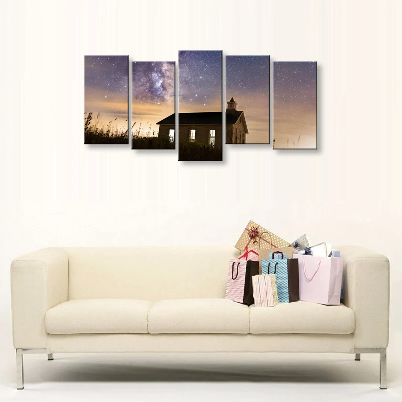 5 pieces high-definition print Universe canvas painting poster and wall art living room picture PL5-161 (3)