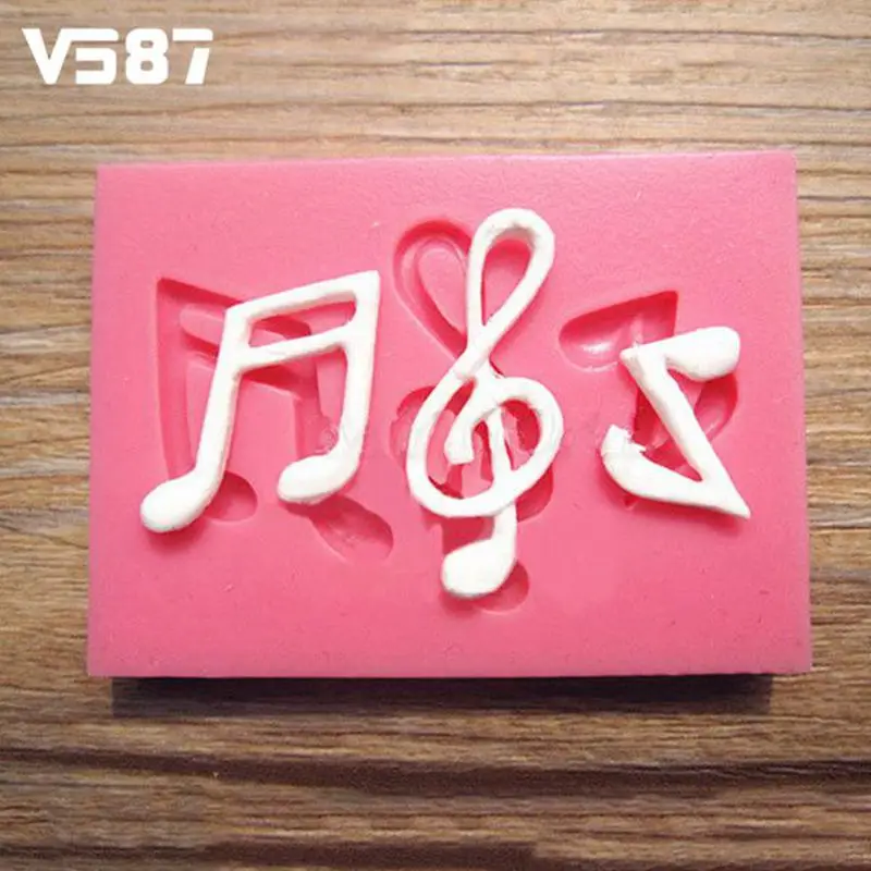 Image Silicone Cake Mold Musical Note Fondant Shaped Soap Resin Clay Chocolate Candy High Notes Fondant Cake Decorating Tools