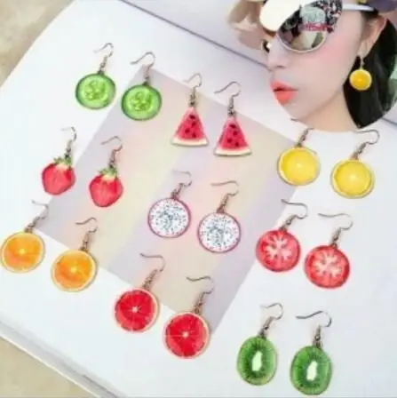 e 80 Korean temperament earrings cute fruit watermelon kiwi strawberry earrings long earrings wholesale women jewelry accessorie
e 80 Korean temperament earrings cute fruit watermelon kiwi strawberry earrings long earrings wholesale women jewelry accessorie