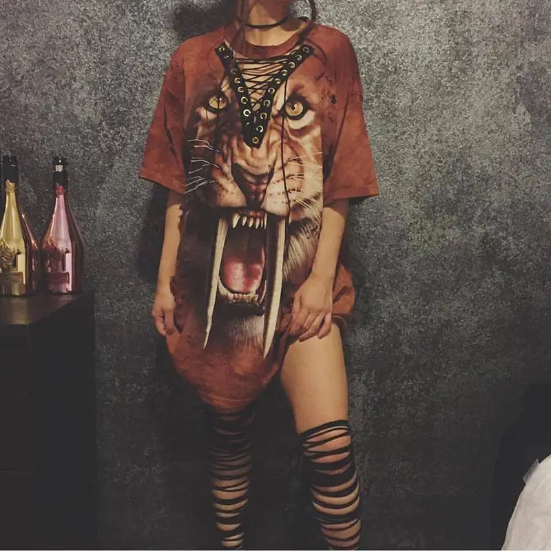 NFIVE Brand 2017 Fashion Woman Summer T-shirt European And American Explosion Tie Long Tiger Printed Casual Comfortable Skirts
NFIVE Brand 2017 Fashion Woman Summer T-shirt European And American Explosion Tie Long Tiger Printed Casual Comfortable Skirts
