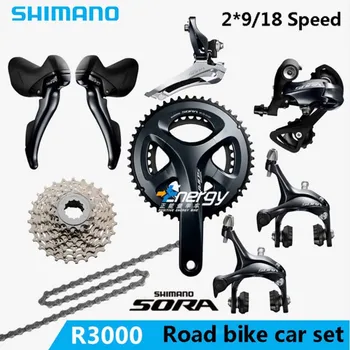 SHIMANO SORA R3000 2x9 18S Speed road car kit Bicycle Crane Sprocket Kit Bicycle Parts Accessories Drive Kit gift Free Shipping
SHIMANO SORA R3000 2x9 18S Speed road car kit Bicycle Crane Sprocket Kit Bicycle Parts Accessories Drive Kit gift Free Shipping