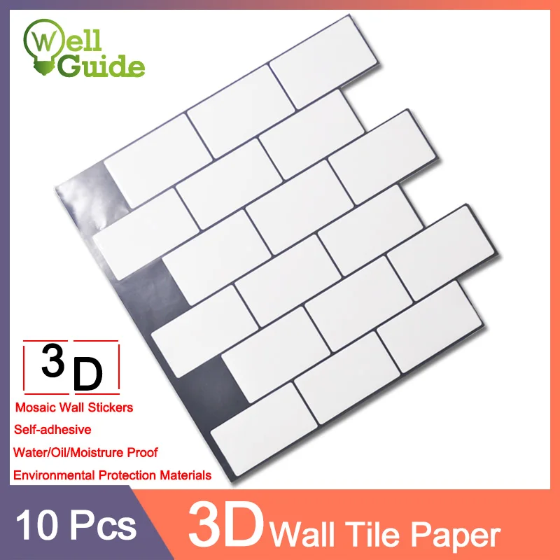 10pcs Wall paper 3D Marble Mosaic Brick Self-Adhesive PU Wall Stickers Waterproof DIY Kitchen Bathroom Home Wall Decal Sticker
10pcs Wall paper 3D Marble Mosaic Brick Self-Adhesive PU Wall Stickers Waterproof DIY Kitchen Bathroom Home Wall Decal Sticker