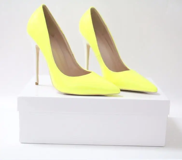 Elegant Yellow Pointed Toe Dress Shoes Slip On 12cm High Thin Heel Shallow Pumps 10CM Pumps 
Elegant Yellow Pointed Toe Dress Shoes Slip On 12cm High Thin Heel Shallow Pumps 10CM Pumps