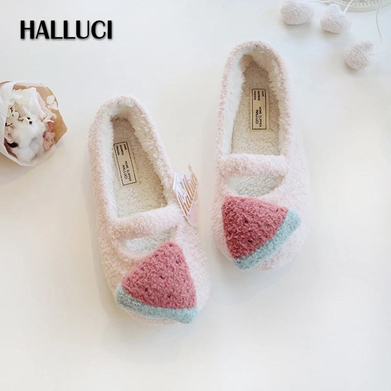 HALLUCI Pantufa Watermelon furry slippers women shoes home flats cotton ladies cute slippers fluffy chinelos house shoes girl
HALLUCI Pantufa Watermelon furry slippers women shoes home flats cotton ladies cute slippers fluffy chinelos house shoes girl