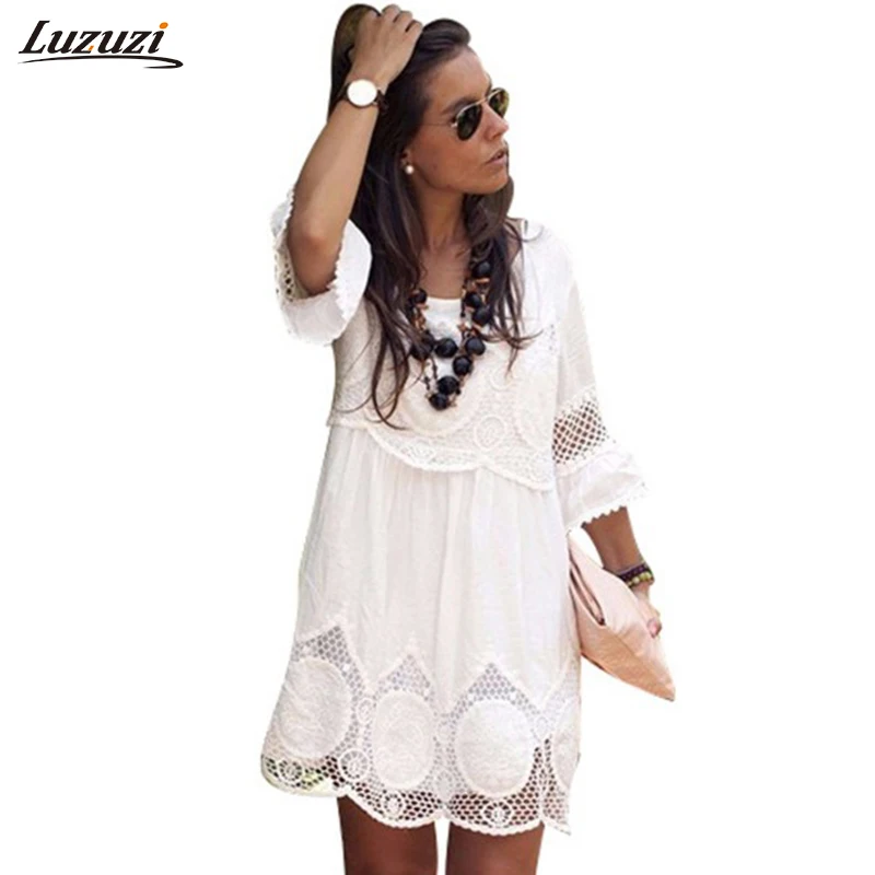 Plus Size Dress Women Sexy Hollow Out Lace Dress Casual Loose Beach Dresses Office Dress Elegant Vestido De Festa 5XL 6XL Z2905
Plus Size Dress Women Sexy Hollow Out Lace Dress Casual Loose Beach Dresses Office Dress Elegant Vestido De Festa 5XL 6XL Z2905