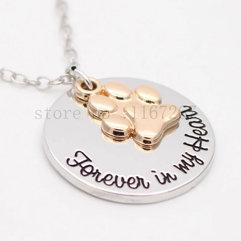 2017 New Forever Love Heart Puppy Paw Pendant Necklace Pet Paw Print Necklaces "Forever in my heart" Gold Paw Print necklace
2017 New Forever Love Heart Puppy Paw Pendant Necklace Pet Paw Print Necklaces "Forever in my heart" Gold Paw Print necklace