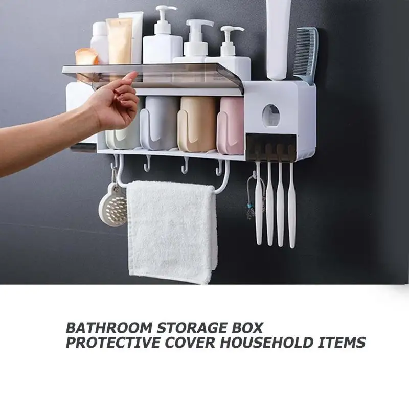 Toothbrush Holder Toothpaste Squeezer Dispenser Bathroom Accessories sets 5 pcs Bathroom Storage Box Case Household Items
Toothbrush Holder Toothpaste Squeezer Dispenser Bathroom Accessories sets 5 pcs Bathroom Storage Box Case Household Items