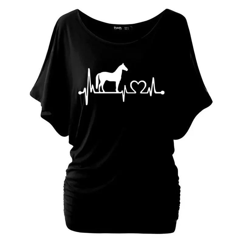 Horse heartbeat line Print Women Tshirt Cotton Casual Funny t Shirt For Lady Batwing Short Sleeve Girl Top Tee
Horse heartbeat line Print Women Tshirt Cotton Casual Funny t Shirt For Lady Batwing Short Sleeve Girl Top Tee