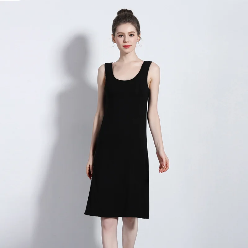 2019 Europe and the United States summer new high-end women's home leisure long sleeveless bottom dress
2019 Europe and the United States summer new high-end women's home leisure long sleeveless bottom dress