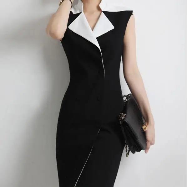 OL платье Женщины Тонкий без рукавов карандаш|pencil dress|dress womenol dress |