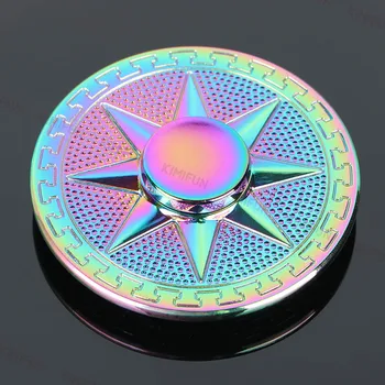 

Colorful Round star Tri-spinner Kid Gift Security Hand Spinner for Autism ADHD Reduce Stress Spinner Fidget metal Long time