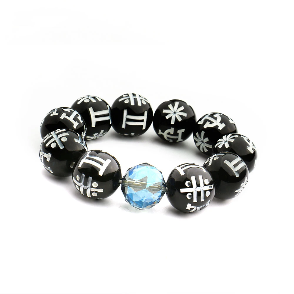 New Fashion Movie Black Panther KIMOYO Charm Bracelet For Men Black Beads Bracelet With Blue Crystal Beads Men Stretch Jewelry
New Fashion Movie Black Panther KIMOYO Charm Bracelet For Men Black Beads Bracelet With Blue Crystal Beads Men Stretch Jewelry