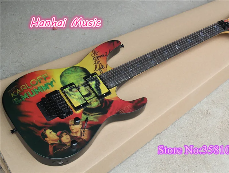6-String Electric Guitar,Mummy Memorial Model with Gold Hardware,Floyd Rose,Rosewood Fingerboard with 24 Frets,Skull Fret Marks
6-String Electric Guitar,Mummy Memorial Model with Gold Hardware,Floyd Rose,Rosewood Fingerboard with 24 Frets,Skull Fret Marks