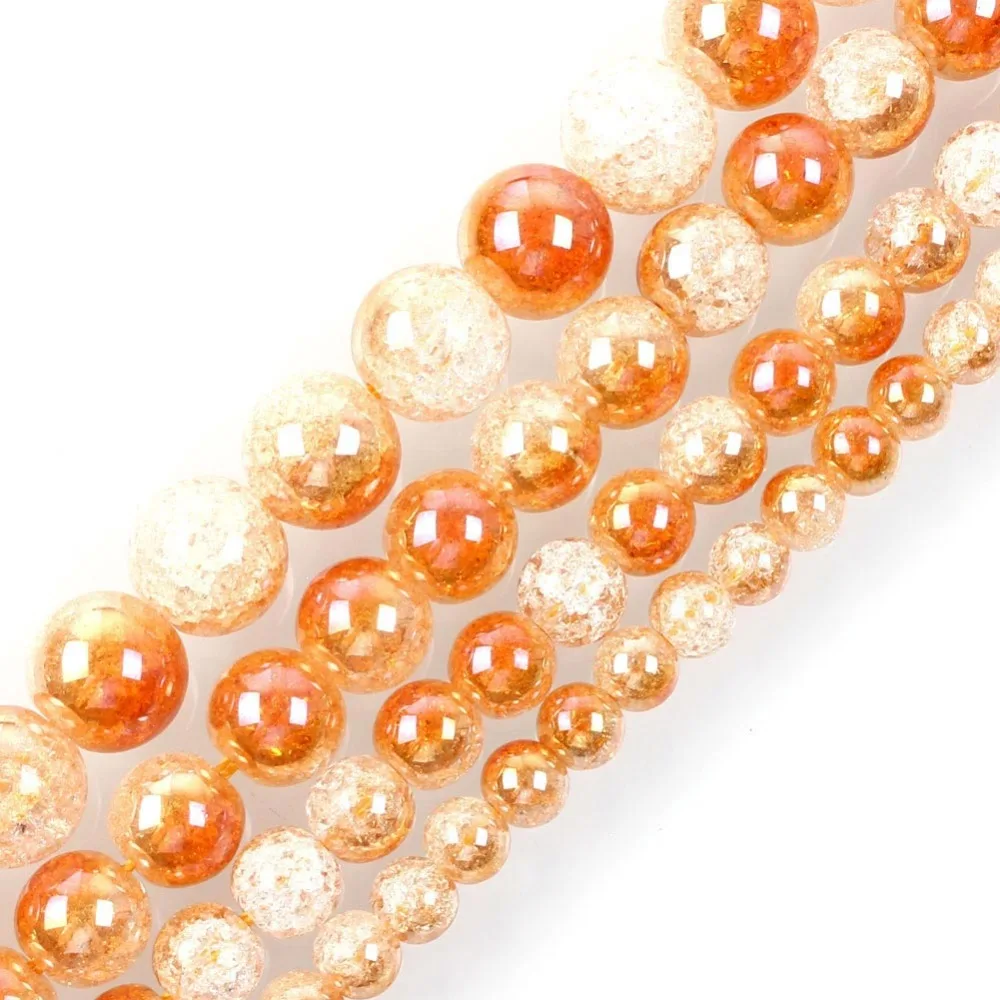 15" Strand Round Cracked Crystal Stone Beads Plated Haft Champagne Loose Beads For Jewelry Making Bracelet Necklace DIY 6-12mm
15" Strand Round Cracked Crystal Stone Beads Plated Haft Champagne Loose Beads For Jewelry Making Bracelet Necklace DIY 6-12mm
