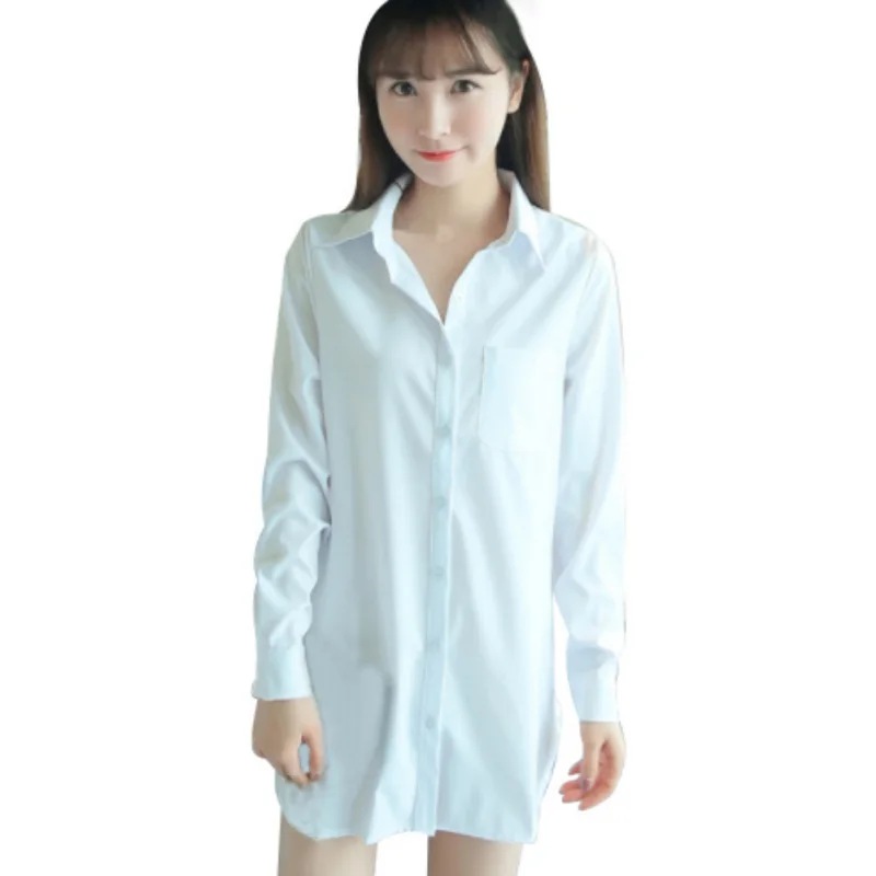 Women Long Sleeve White Shirt Casual Loose Turn-down Collar Blouse OL Style Office Lady Buttons Shirts Cotton Long Tops 2018
Women Long Sleeve White Shirt Casual Loose Turn-down Collar Blouse OL Style Office Lady Buttons Shirts Cotton Long Tops 2018