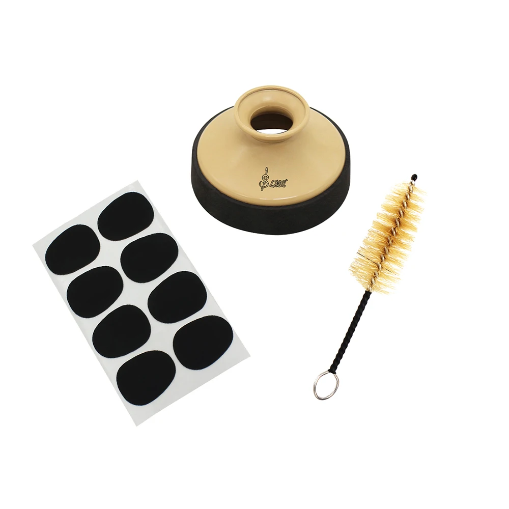 

3-in-1 Saxophone Accessories Kit Including Sax Mute Silencer + Saxophone Mouthpiece Brush + Mouthpiece Patches Pads