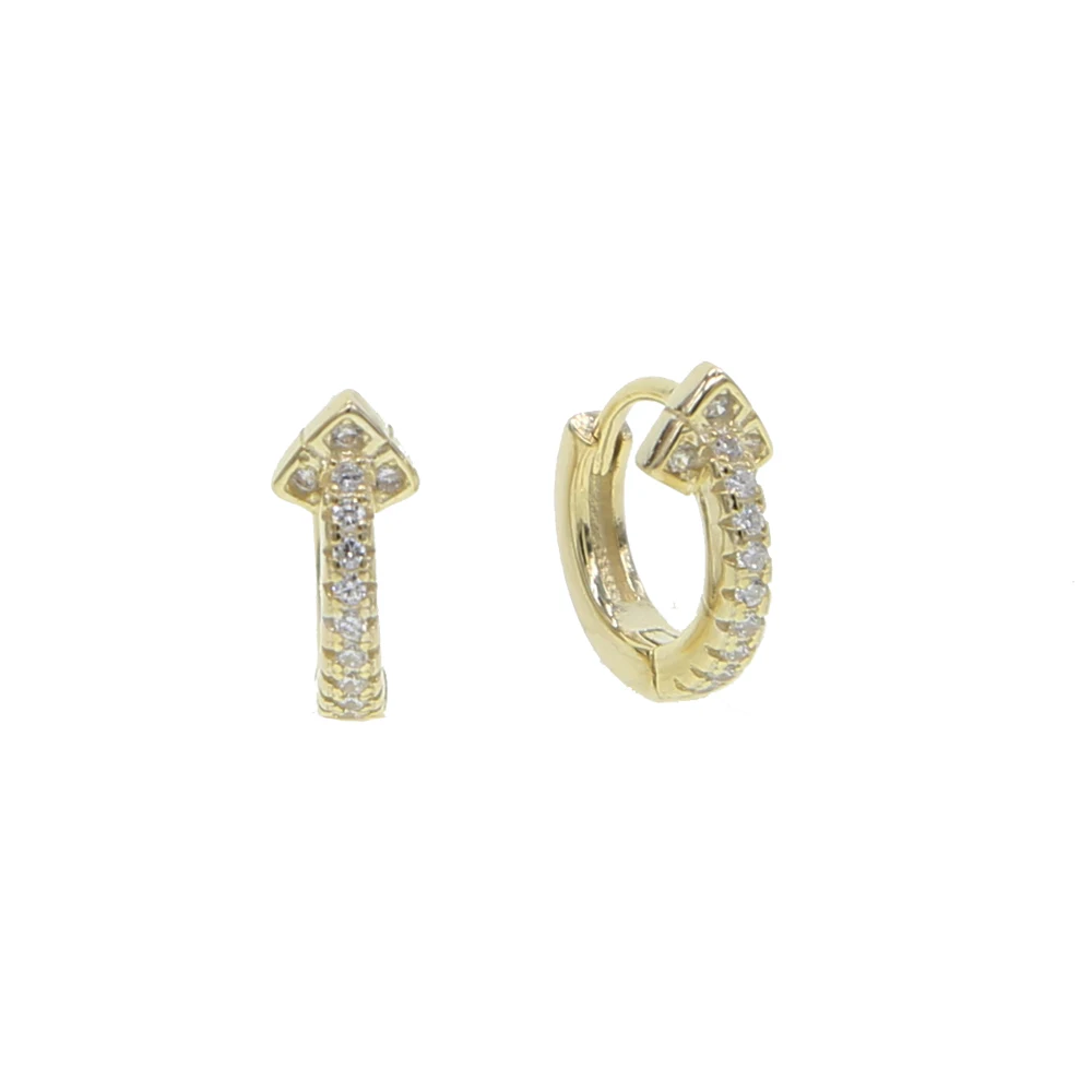 

2019 fashion dainty delicate mini hoops cz flower hoops earring for women Vermeil 925 sterling silver Huggie small hoops on sale