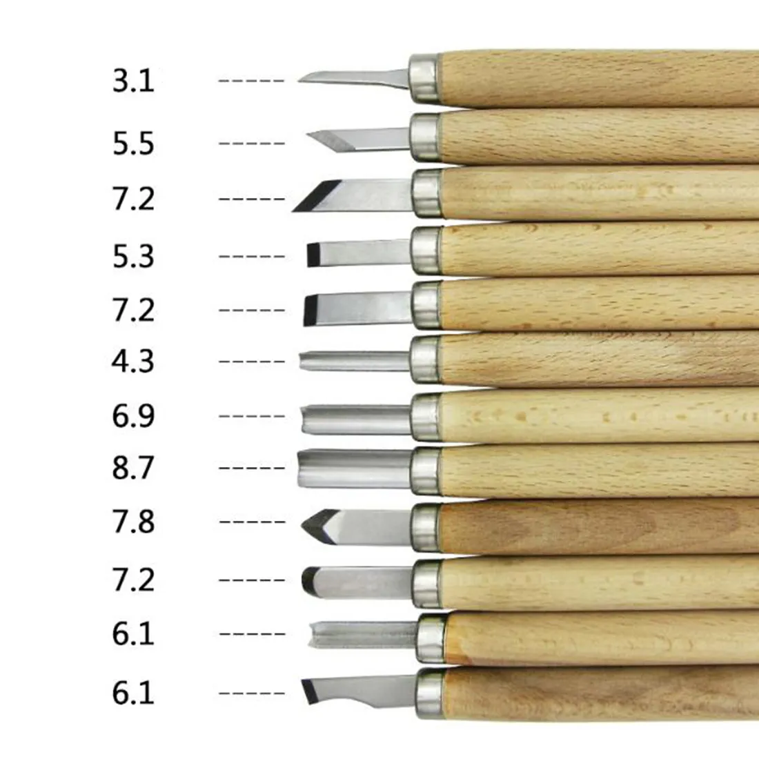 

12pcs/set Hand Wood Carving Chisels Knife Tool for Basic Woodcut Working Clay Wax DIY Tools and Detailed Woodworking Hand Tools