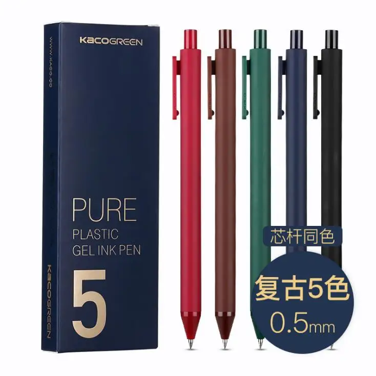 Original Xiaomi KACO Sign Pens Durable 0.5mm Refill Signing Pens 5pcs/Pack Ballpoint pen Black/Blue/Red/Green Colorful Ink 2019
Original Xiaomi KACO Sign Pens Durable 0.5mm Refill Signing Pens 5pcs/Pack Ballpoint pen Black/Blue/Red/Green Colorful Ink 2019
