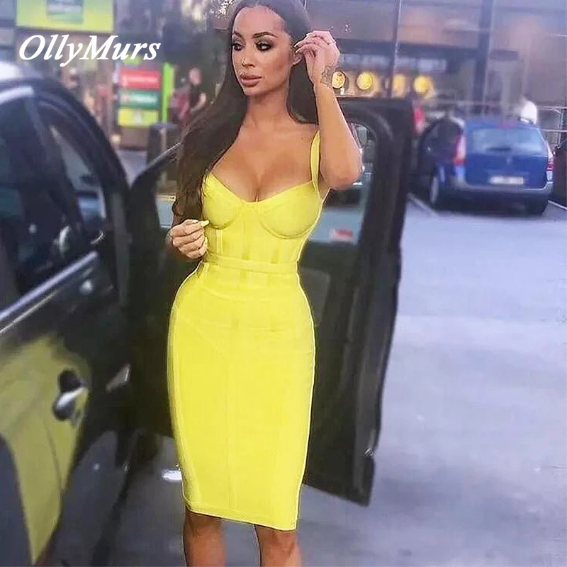 OllyMurs 2019 New Summer Sexy Bodycon Women Dress Strapless Yellow Black Bandage Dress Vestidos Elegant Celebrity Party Dresses
OllyMurs 2019 New Summer Sexy Bodycon Women Dress Strapless Yellow Black Bandage Dress Vestidos Elegant Celebrity Party Dresses
