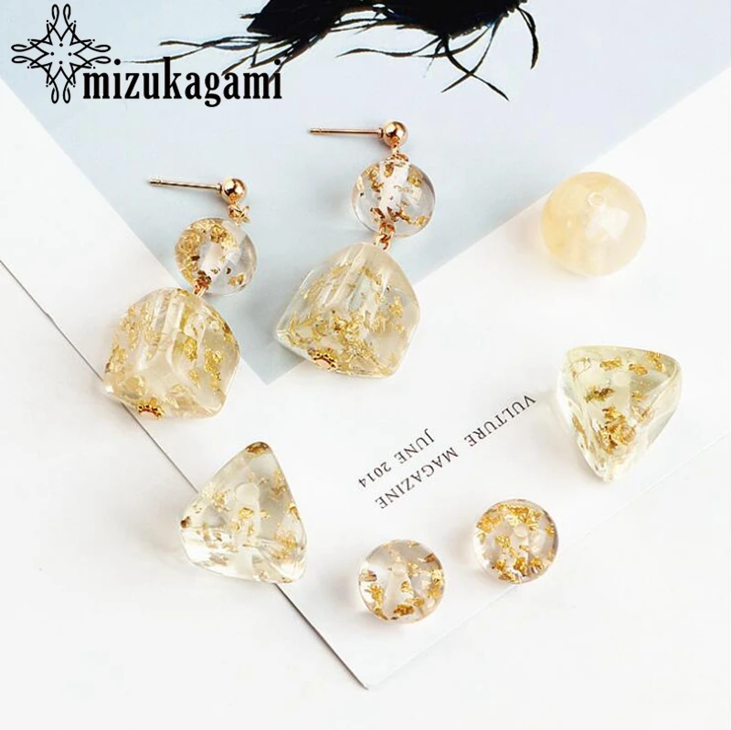 Resin-inlaid Golden Foil Perforated Triangular Elliptical Beads Charms 10pcs/lot For DIY Jewelry Accessorie
Resin-inlaid Golden Foil Perforated Triangular Elliptical Beads Charms 10pcs/lot For DIY Jewelry Accessorie