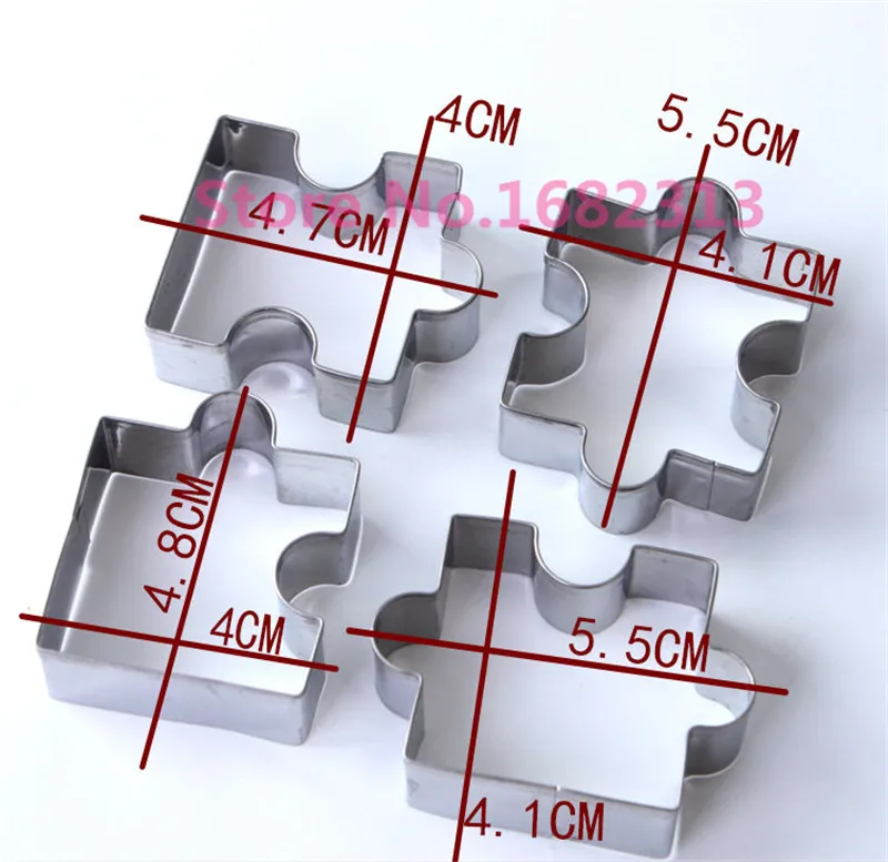 4 Pcs Puzzle Shape Stainless Steel Cookie Cutter Set DIY Biscuit Mold Kitchen Tools Dessert Bakeware ma
4 Pcs Puzzle Shape Stainless Steel Cookie Cutter Set DIY Biscuit Mold Kitchen Tools Dessert Bakeware ma
