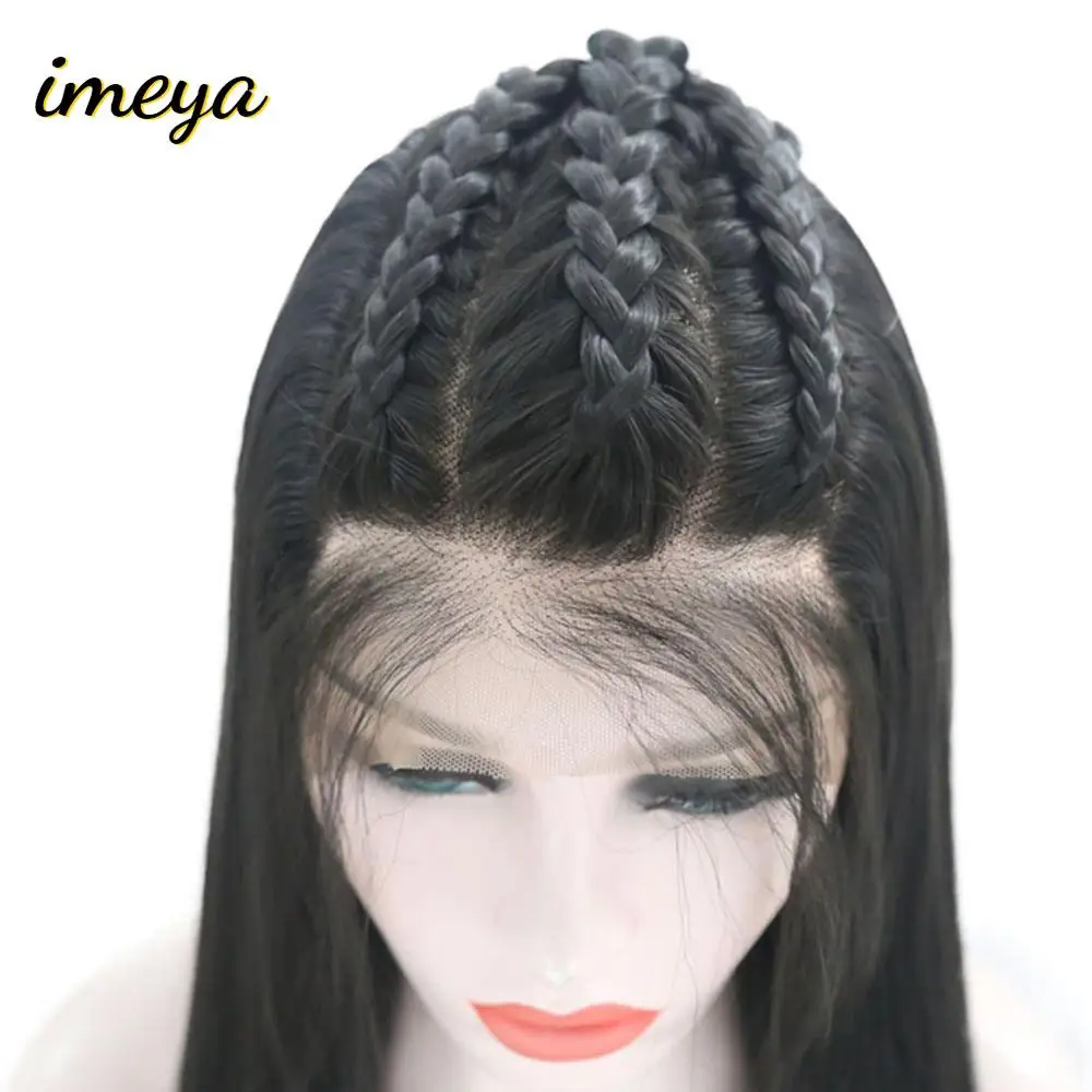 Imeya 13*6 Large Lace Synthetic Lace Front Wig Straight With Baby Hair 3 Braids On Top Heat Resistant Fiber Hair For Women
Imeya 13*6 Large Lace Synthetic Lace Front Wig Straight With Baby Hair 3 Braids On Top Heat Resistant Fiber Hair For Women