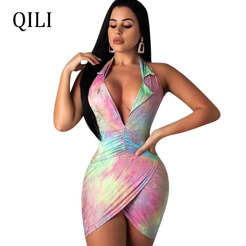 QILI Sexy V neck Sleeveless Dress For Women New Style Hollow Out Backless Split Mini Dresses Party Club Dress Colorful Printed
QILI Sexy V neck Sleeveless Dress For Women New Style Hollow Out Backless Split Mini Dresses Party Club Dress Colorful Printed