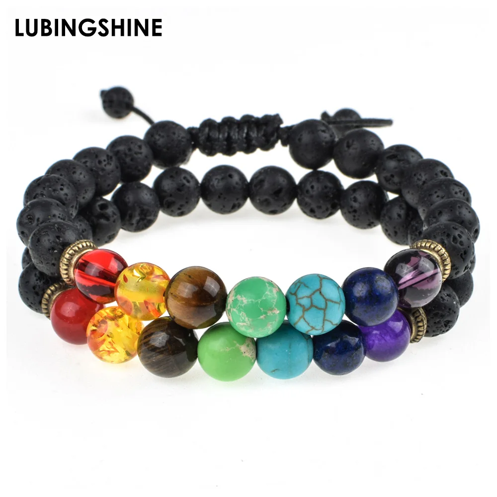 Vintage Adjustable Natural Lava Stone Bracelet 7 Chakra Healing Prayer Buddha Bead Yoga Braid Bracelets for Men Women Jewelry
Vintage Adjustable Natural Lava Stone Bracelet 7 Chakra Healing Prayer Buddha Bead Yoga Braid Bracelets for Men Women Jewelry