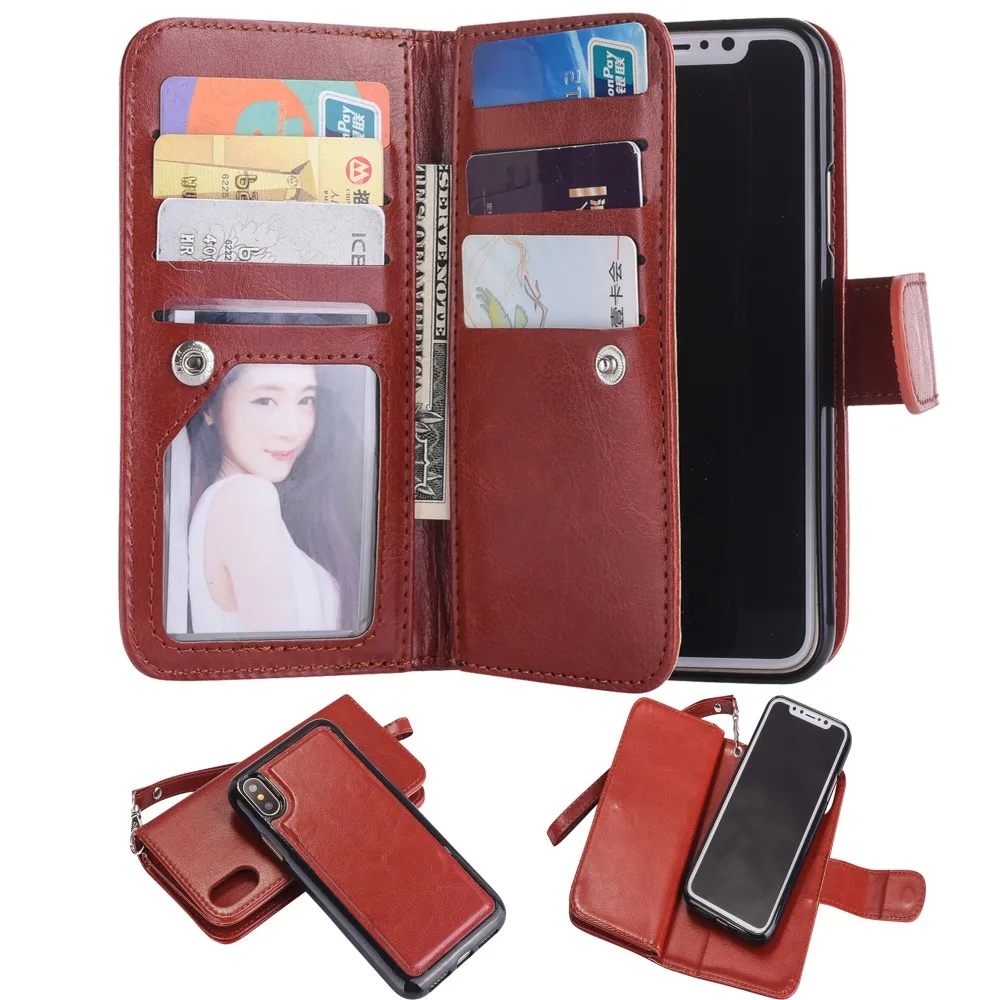 Haissky 9 Card Slots Flip PU Leather Case for iPhone X XR Xs Max Detachable Magnetic Wallet Case Cover Coque Capa
Haissky 9 Card Slots Flip PU Leather Case for iPhone X XR Xs Max Detachable Magnetic Wallet Case Cover Coque Capa