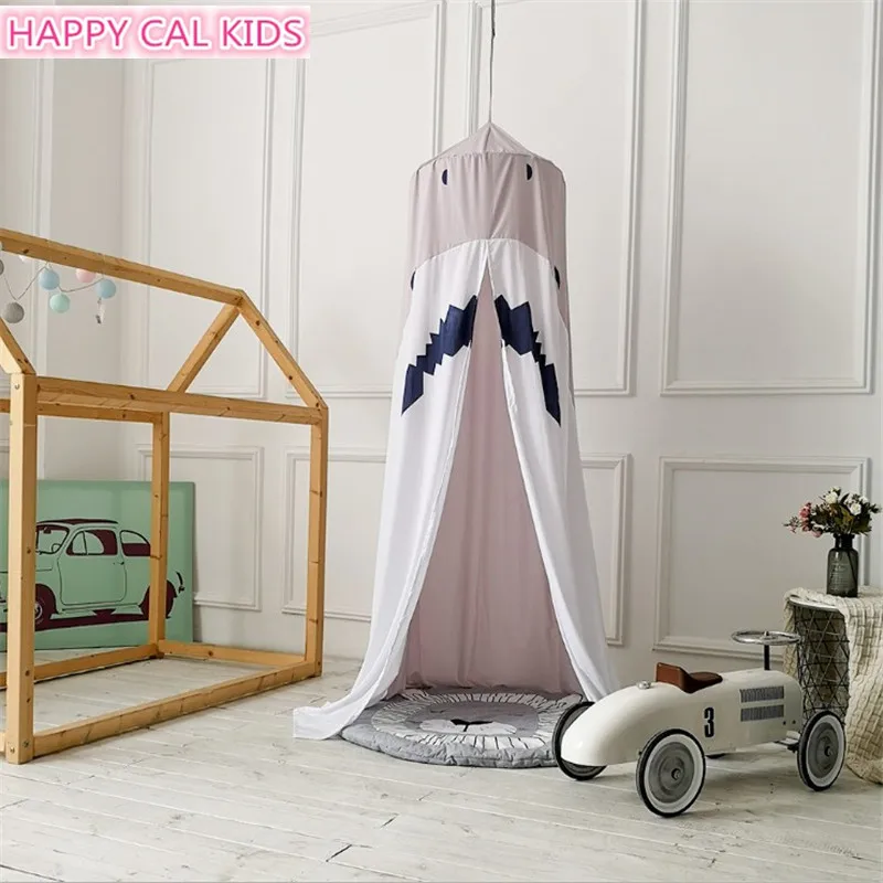 Princess Canopy Bed Valance Curtain Baby Round Mosquito Net Tent Grey Shark Curtains | Дом и сад