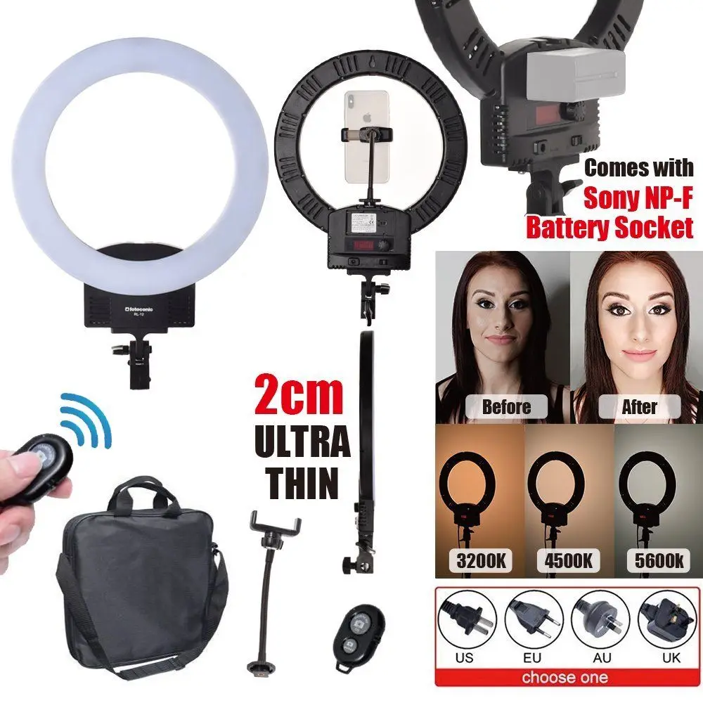 Fotoconic 31cm 3200K~5600K LED Dimmable Ring Light with Bluetooth Remote Kit
Fotoconic 31cm 3200K~5600K LED Dimmable Ring Light with Bluetooth Remote Kit