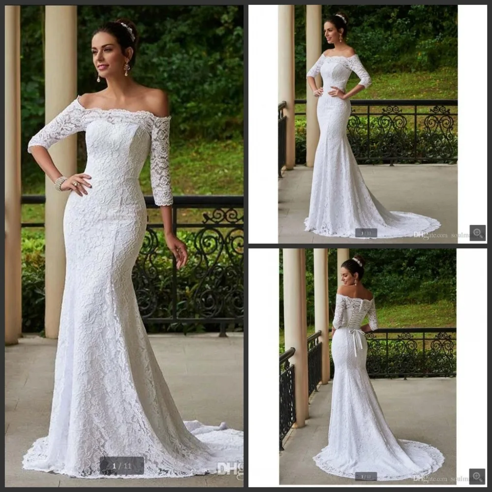 Vestidos De Noiva mermaid white lace wedding dress 2017 african 3/4 sleeve wedding gowns sexy off the shoulder long bride dress
Vestidos De Noiva mermaid white lace wedding dress 2017 african 3/4 sleeve wedding gowns sexy off the shoulder long bride dress