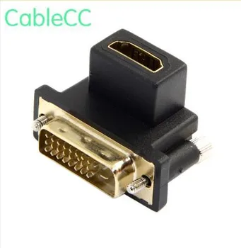 90 Degree Down Angled DVI Male to HDMI Female Adapter for Computer & HDTV & Graphics Card
90 Degree Down Angled DVI Male to HDMI Female Adapter for Computer & HDTV & Graphics Card