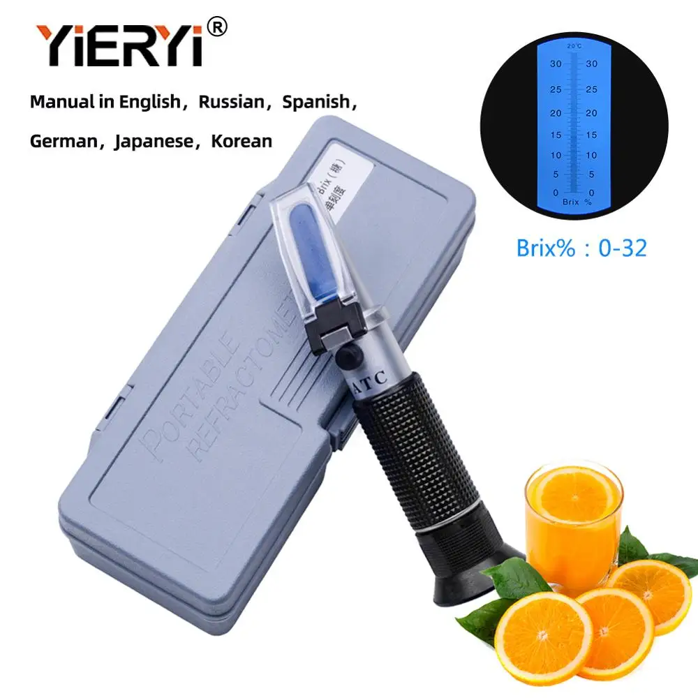 Brix Refractometer Ror Sugar Beer 0-32% Hand Held ATC Optical Test Meter With The Retail Box | Инструменты