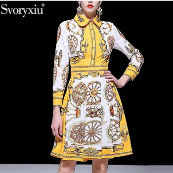 Svoryxiu Fashion Designer Spring Summer A Line Dress Women's luxury Diamonds Collar Yellow Print Female Dresses Vestdios
Svoryxiu Fashion Designer Spring Summer A Line Dress Women's luxury Diamonds Collar Yellow Print Female Dresses Vestdios