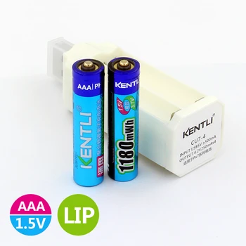 2pcs KENTLI 1.5v 1180mWh AA rechargeable Li-polymer li-ion polymer lithium battery +1 USB smart Charger
2pcs KENTLI 1.5v 1180mWh AA rechargeable Li-polymer li-ion polymer lithium battery +1 USB smart Charger