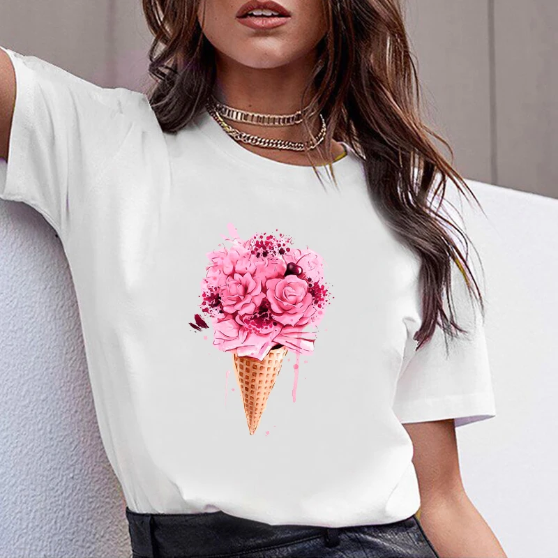 Women Clothes Print Flower Ice Cream Love Summer Short Sleeve Tshirt Printed Women Shirt T Top Casual Female T-shirt Woman Tee
Women Clothes Print Flower Ice Cream Love Summer Short Sleeve Tshirt Printed Women Shirt T Top Casual Female T-shirt Woman Tee