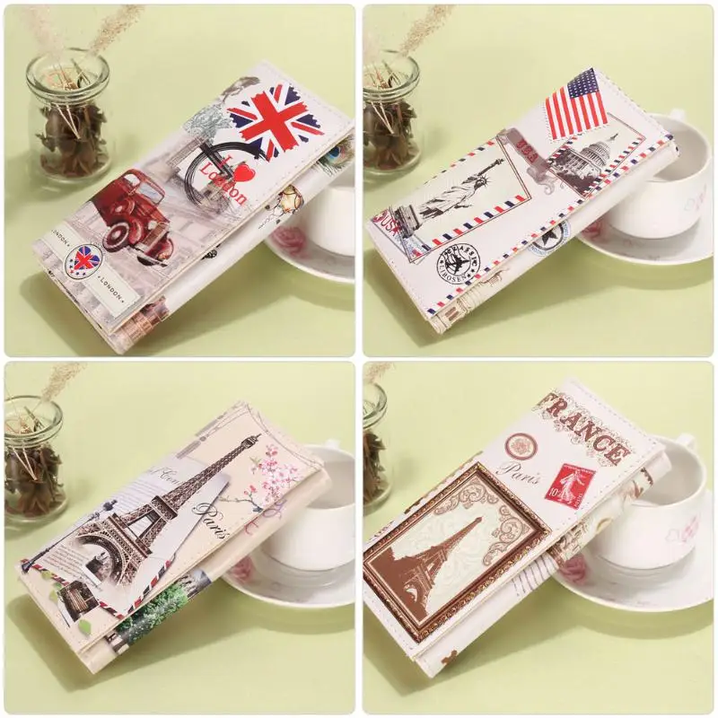 Fashion Money Bag Leather Clutches Lady Long PU Leather Women Wallet and Purse Printing Retro Vintage Tower Card Wallet bolsas
Fashion Money Bag Leather Clutches Lady Long PU Leather Women Wallet and Purse Printing Retro Vintage Tower Card Wallet bolsas