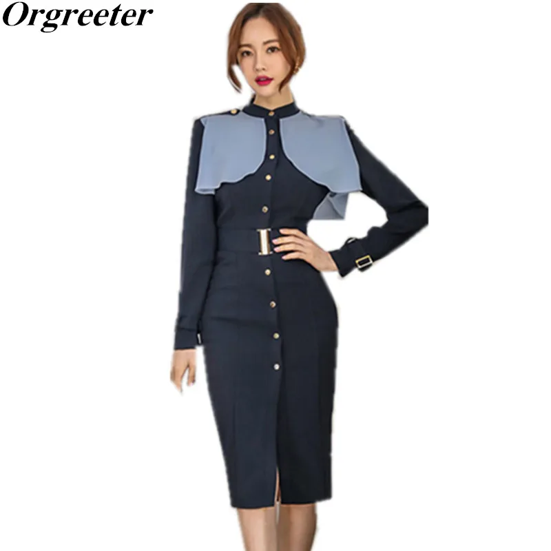 Orgreeter High Quality Temperament Women Clothing 2018 Korean Fashion OL Single-breasted Stitching Ruffles Pack hip Dresses
Orgreeter High Quality Temperament Women Clothing 2018 Korean Fashion OL Single-breasted Stitching Ruffles Pack hip Dresses