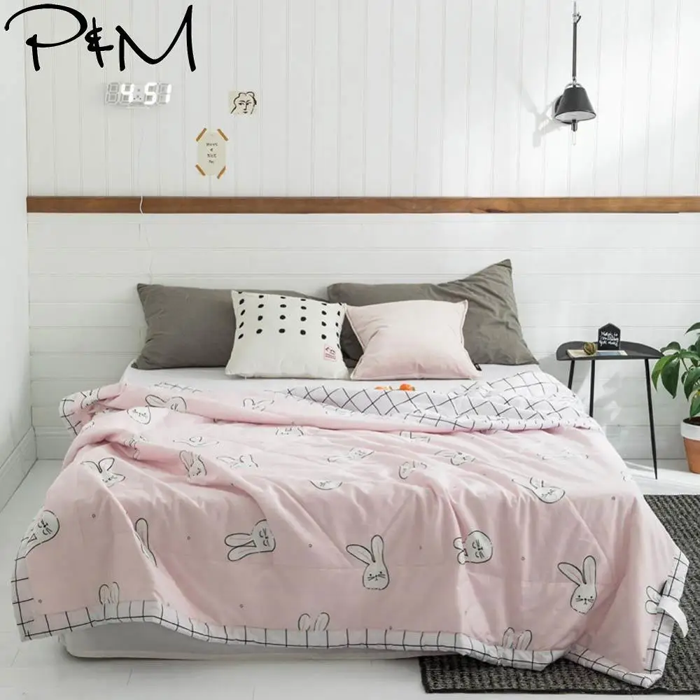 2019 Cartoon Bunny Pink White Stitching Comforter Summer Quilt Cotton Fabric Twin Full Queen Size Bedspread Quilting Blanket
2019 Cartoon Bunny Pink White Stitching Comforter Summer Quilt Cotton Fabric Twin Full Queen Size Bedspread Quilting Blanket