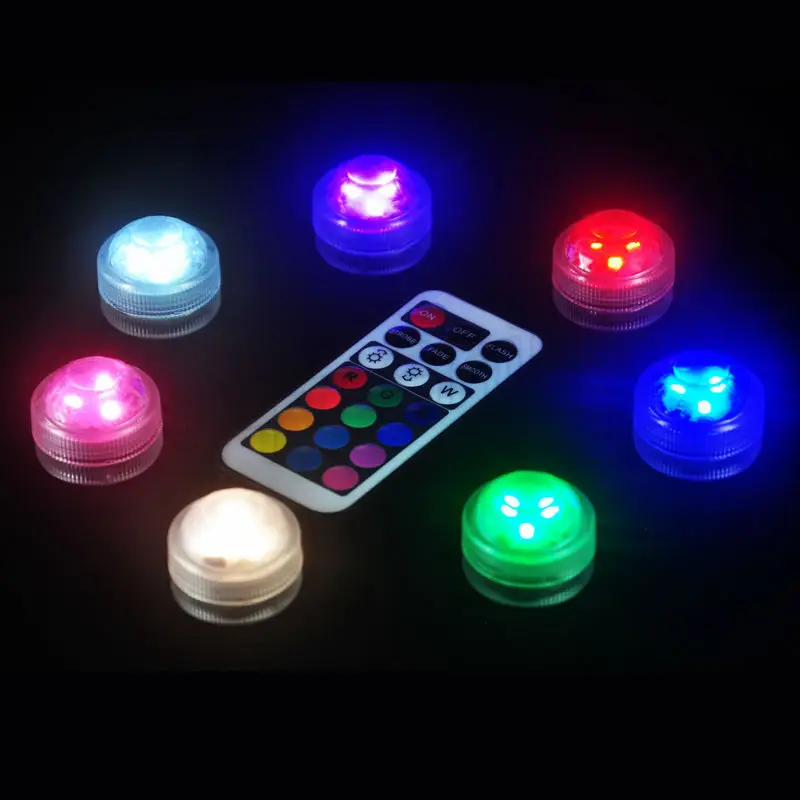 

20pcs/Set Wedding Decoration Remote Controlled Waterproof Submersible Party Mini LED Light CR2032 Batteries included night lamps