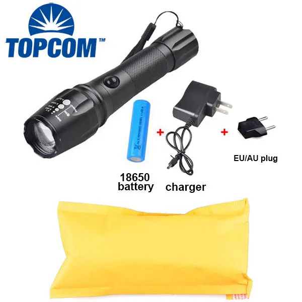 TOMCOM new arrived Rechargeable powerful led flashlight tactical flashlight torch,18650 battery and changer included
TOMCOM new arrived Rechargeable powerful led flashlight tactical flashlight torch,18650 battery and changer included