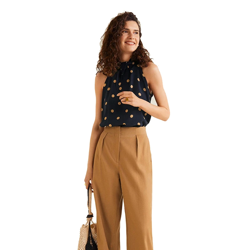 Hot Fashion Summer Women Shirt Polka Dot Print Sleeveless Shirt Bow Button Chiffon Casual Shirt
Hot Fashion Summer Women Shirt Polka Dot Print Sleeveless Shirt Bow Button Chiffon Casual Shirt