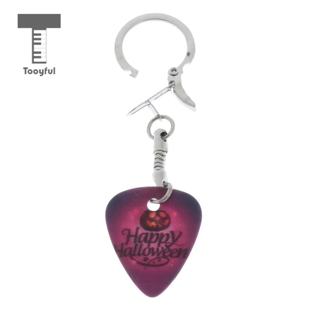 Acoustic Electric Celluloid Smooth Guitar Plectrum Picks Happy Halloween Keychain Key Fob