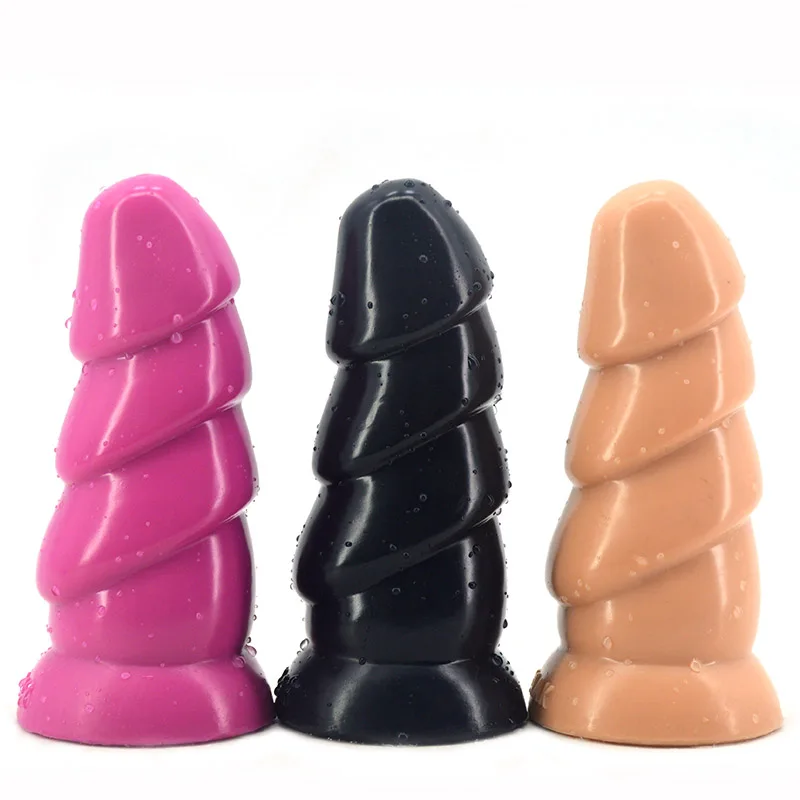Pagoda Type Silicone Dildo With Round Head and Suction Cup Adult Sex Product For Woman Insert Vagina or For man Insert Anal Plug