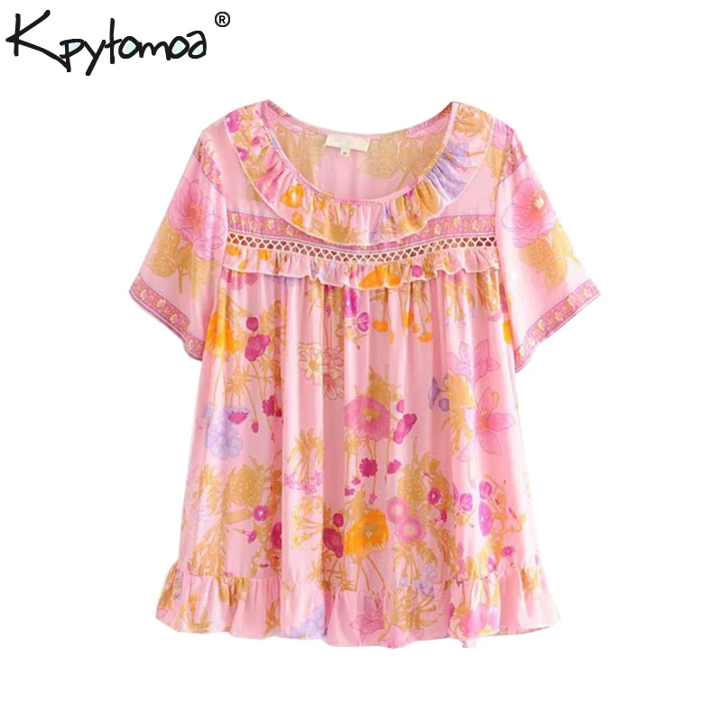 Boho Chic Summer Tops Vintage Floral Print Ruffled Blouses Women 2019 Fashion Short Sleeve Patchwork Beach Shirts Blusas Mujer
Boho Chic Summer Tops Vintage Floral Print Ruffled Blouses Women 2019 Fashion Short Sleeve Patchwork Beach Shirts Blusas Mujer
