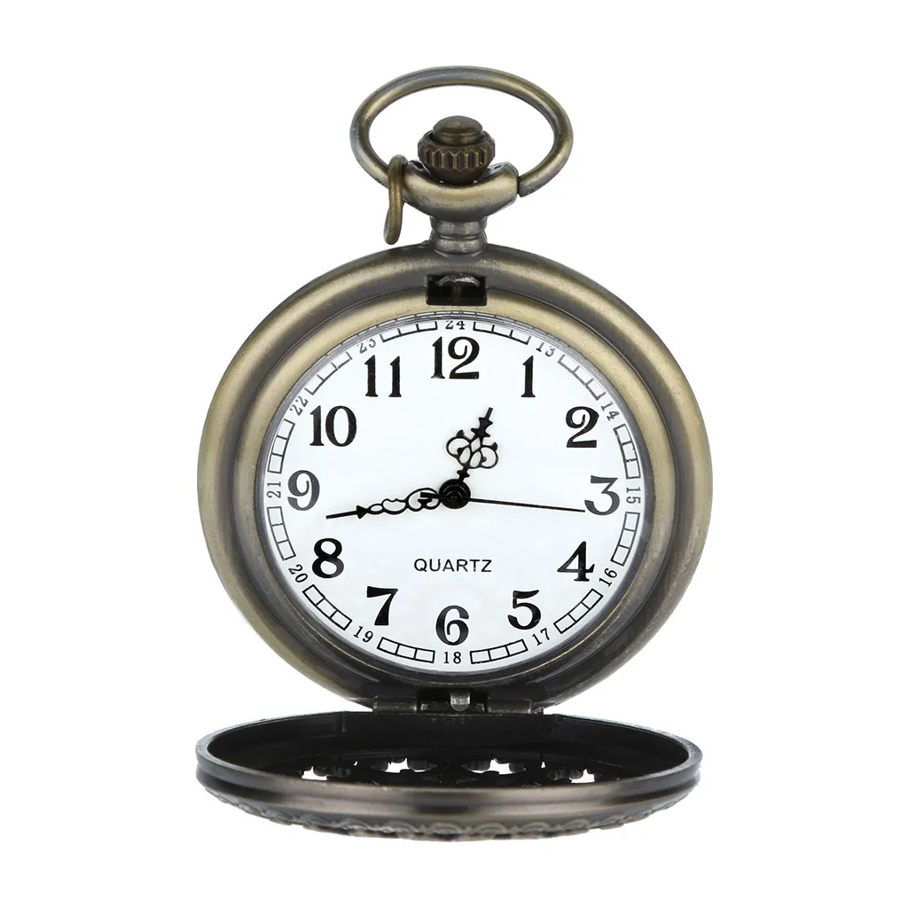 

2019 Pocket Watch Personalized Pattern Steampunk Vintage Quartz Roman Numerals Saat Clock Hour montre Relogio Watches Men Reloj